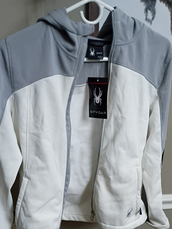 Spyder Jackets & Blazers - Spyder Women’s Gray & White Hooded Performance Jacket